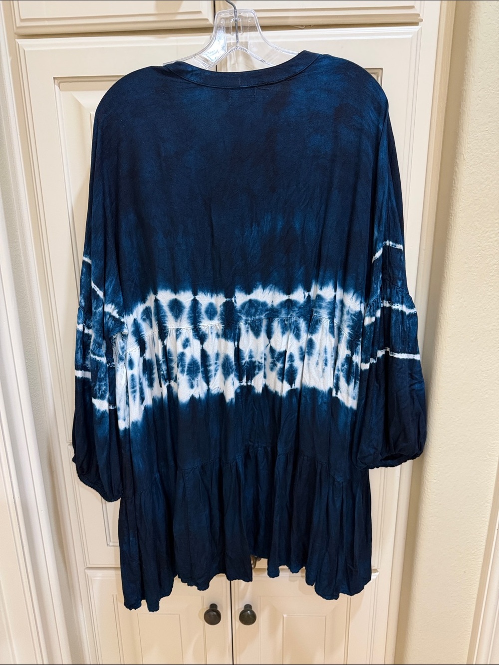 Mud Pie Navy and White Tie-Dye Midi Dress - Picture 2 of 2